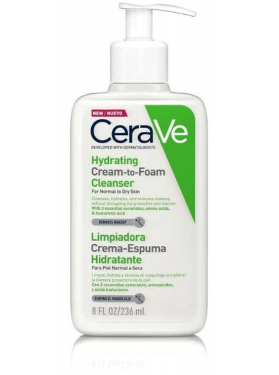 CeraVe Hydrating Cream-To-Foam Cleanser For Normal To Dry Skin 236 ml