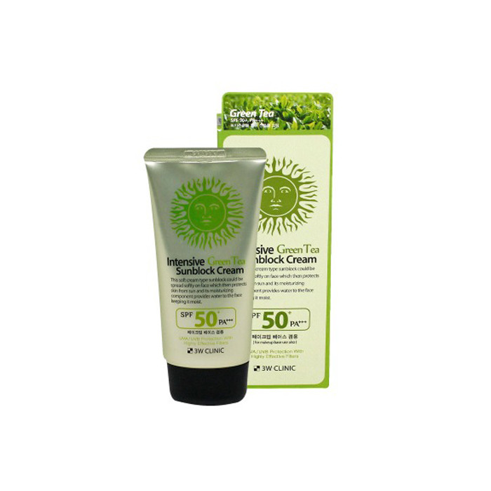 3W Clinic Intensive Green Tea Sunblock Cream SPF 50+PA+++  70 ml