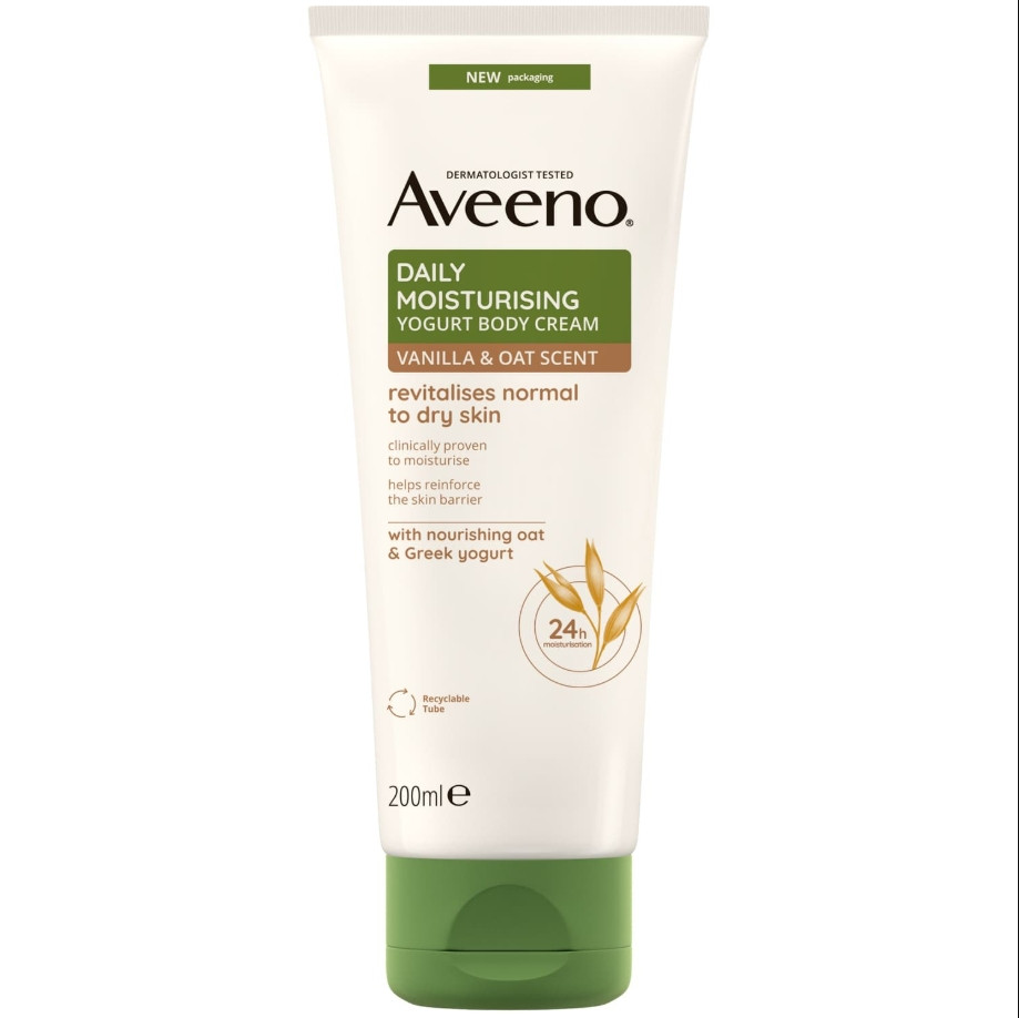 Aveeno Daily Moisturising Yogurt Body Cream With Vanilla & Oat 200ml